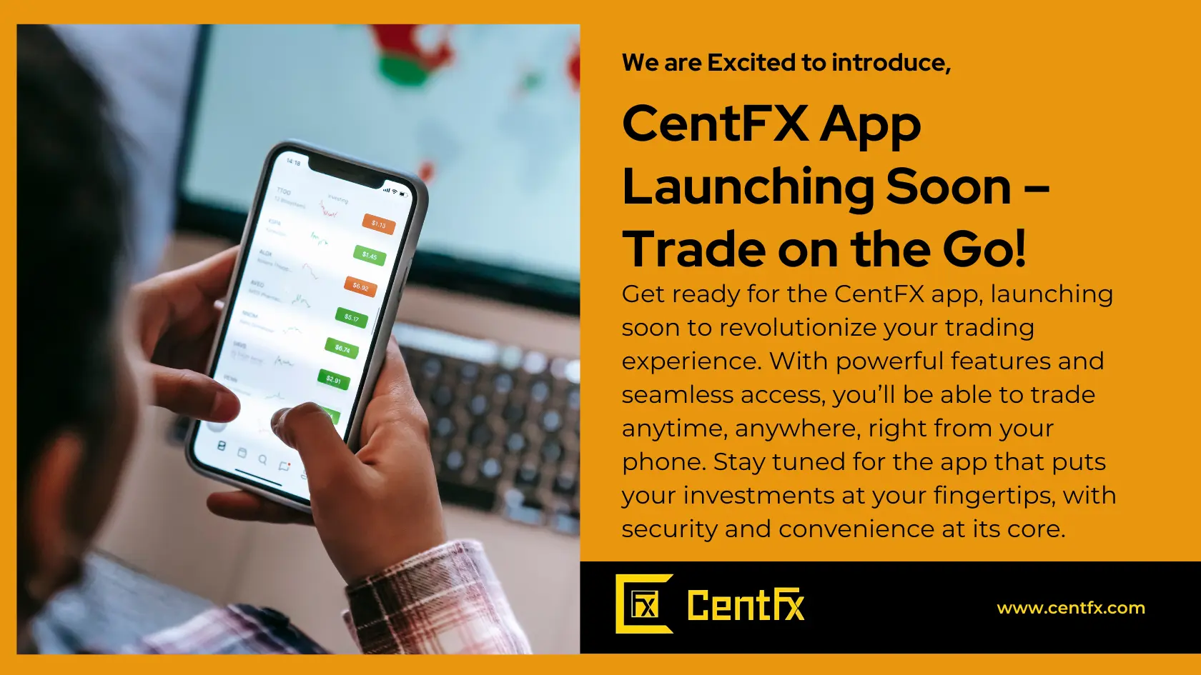 CentFX Ilova tez orada ishga tushiriladi